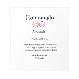 Bloc-note beignets faits maison avec amour ajouter site de t