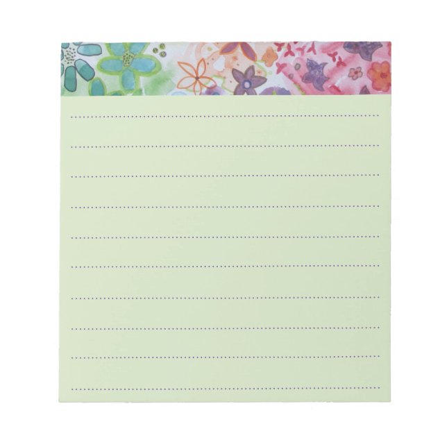 Bloc-note Belle aquarelle Fleurs colorées Liner (Devant)