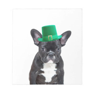 Bloc-note Belle Chien de taureau français avec la Saint-Patr