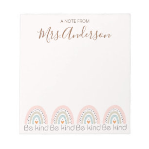 Bloc-note Belle Cute Boho Rainbow Appréciation de l'enseigna