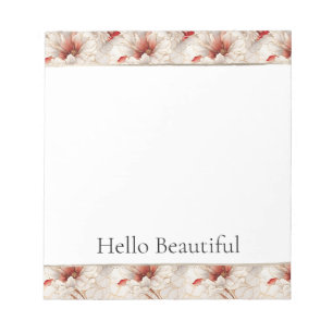 Bloc-note Belle Flore Rouge Blanc