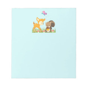 Bloc-note Belle forêt Animaux Caricature Whimsical