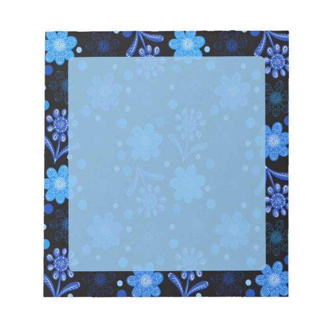 Bloc-note Belles fleurs de saumon bleu (Devant)