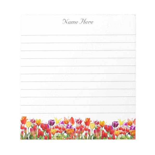 Bloc-note Belles fleurs de tulipe multicolore (Devant)