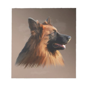 Bloc-note Berger allemand Aquarelle de chien Portrait d'art