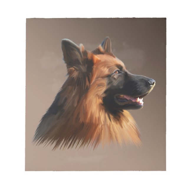 Bloc-note Berger allemand Aquarelle de chien Portrait d'art (Devant)