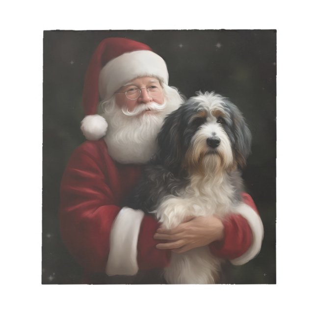 Bloc-note Bernedoodle avec Noël Festif du Père Noël (Devant)