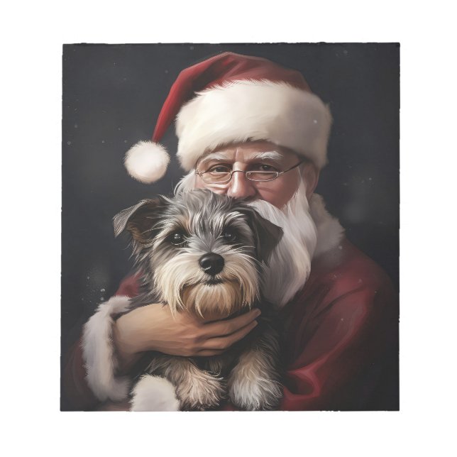 Bloc-note Biewer Terrier Avec Noël Festif Du Père Noël (Devant)