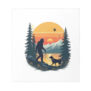 Bloc-note Bigfoot Vintage Marche Chien Montagne Coucher de s