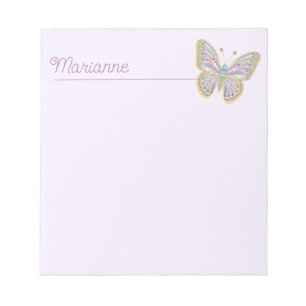 Bloc-note Bijoux Papillon bleu violet Or