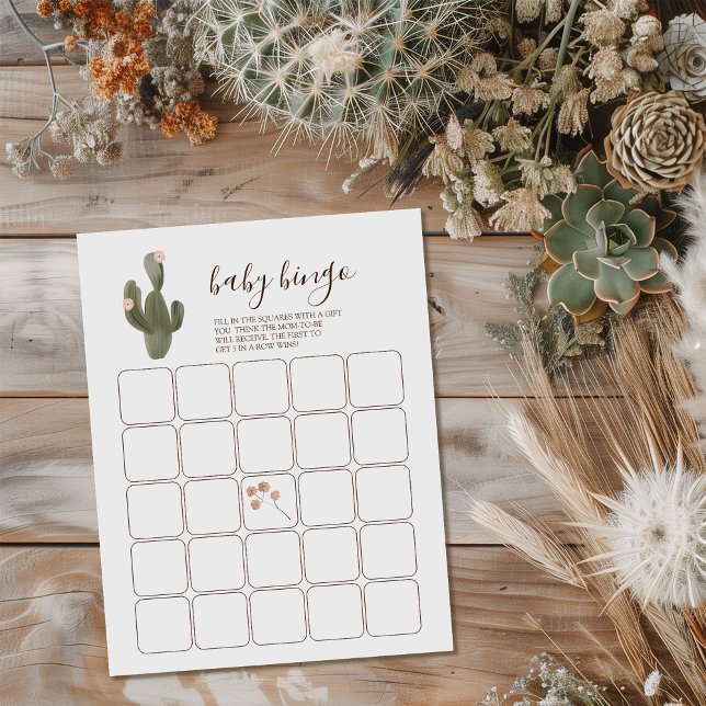 Bloc-note Bingo Bébé Désert Chic (Let us take the prickles out of your party planning with this “sand-tastic” desert chic design.)