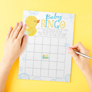 Bloc-note Bingo cadeau de canard en caoutchouc Baby shower p