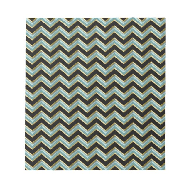 Bloc-note Black Gold Turquoise ZigZag (Devant)