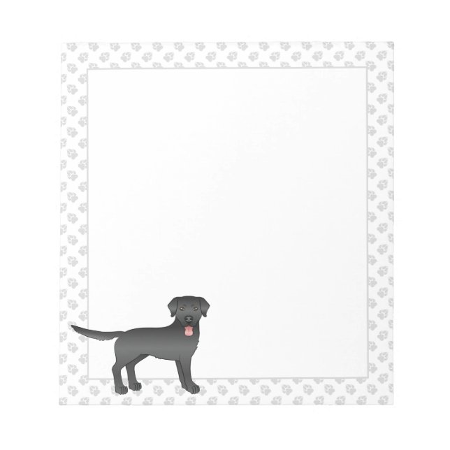 Bloc-note Black Labrador Retriever Dessin Chien et Pâtes (Devant)