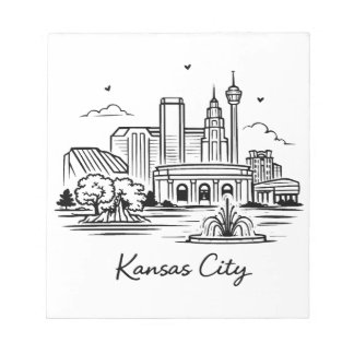 Bloc-note Black line Kansas city illustration