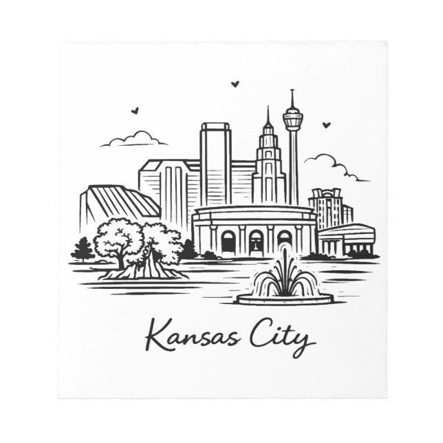 Bloc-note Black line Kansas city illustration (Devant)