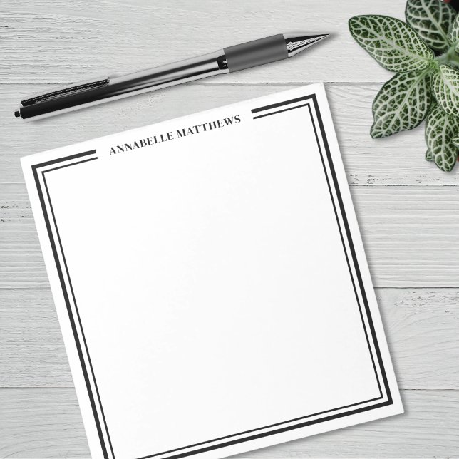 Bloc-note Black Minimalist Monogram (Black Minimalist Monogram Notepad)