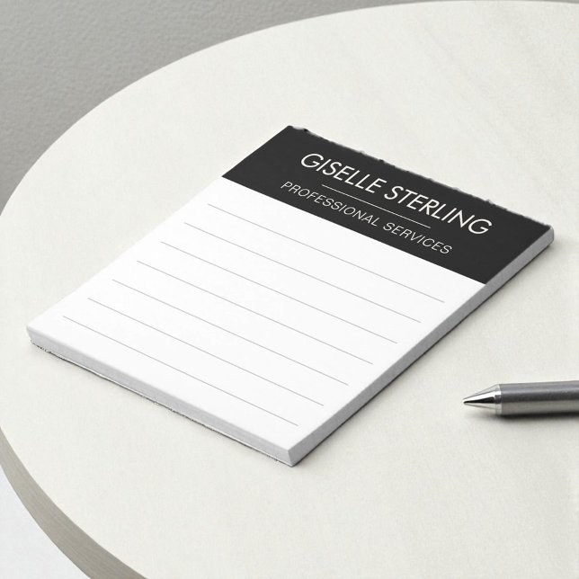Bloc-note Black White Minimal Professional Modern Business (Créateur téléchargé)