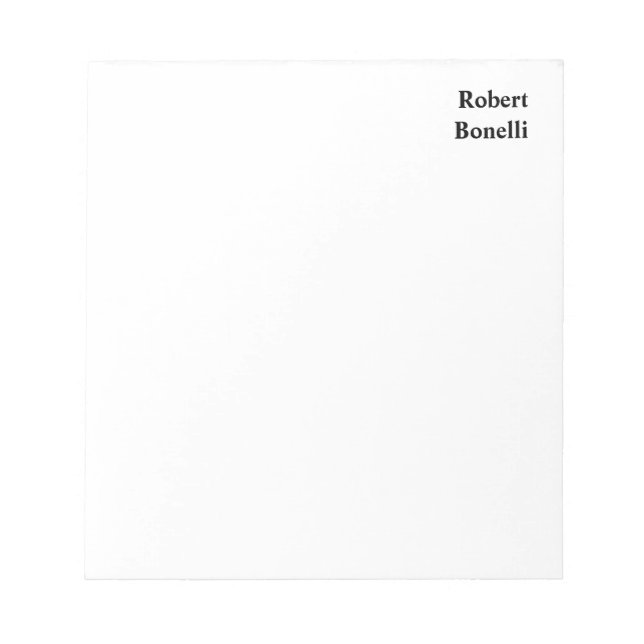 Bloc-note Blanc clair minimaliste moderne (Devant)