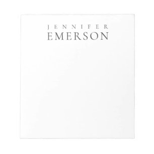 Bloc-note Blanc noir minimaliste moderne simple