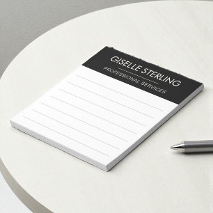 Bloc-note Blanc Noir Minimaliste Professionnel Entreprise Mo