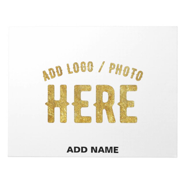 BLOC-NOTE BLANC PERSONNALISABLE MODERNE ET DE STYLE, MARQUE  (Devant)