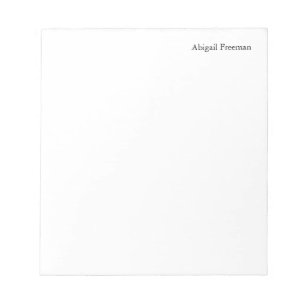 Bloc-note Blanc Simple Minimaliste Ajouter un nom