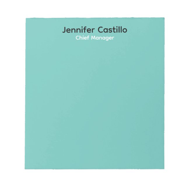 Bloc-note Bleu clair noir blanc minimaliste moderne (Devant)