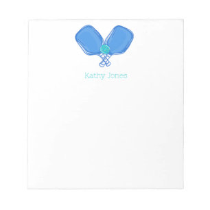 Bloc-note Bleu Croisé Pickleball Paddles & Ball Custom