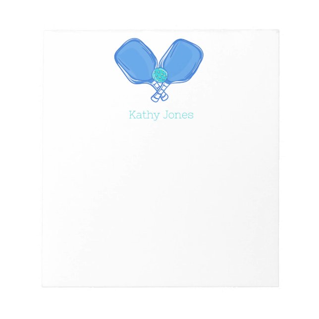 Bloc-note Bleu Croisé Pickleball Paddles & Ball Custom (Devant)