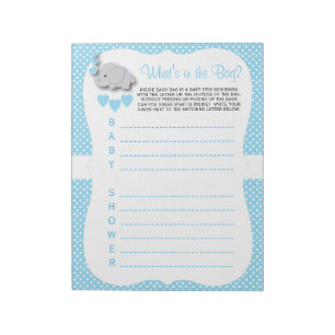Bloc-note Bleu doux et gris éléphant Bébé Ce qui est dans le