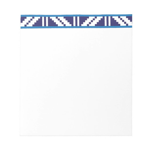 Bloc-note Bleu et blanc letton Letton Ethnic Folk art (Devant)