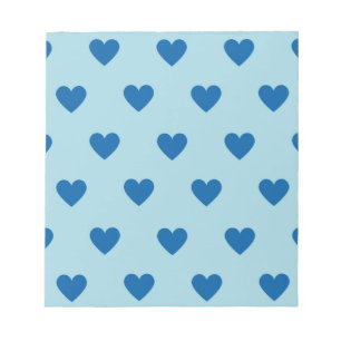 Bloc-note Bleu mignon simple Motif de coeur