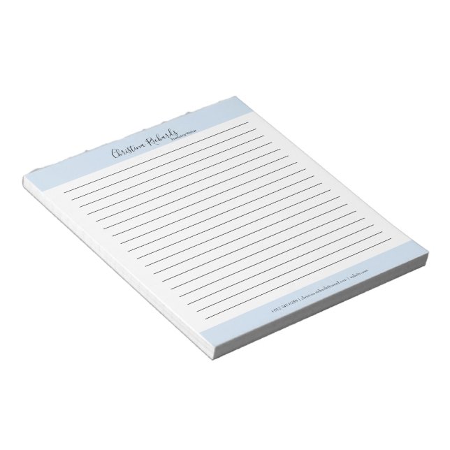 Bloc-note Bleu minimaliste élégant (Incliné)
