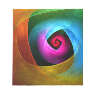 Bloc-note Bleu orange rose moderne Art Abstrait Motif #24