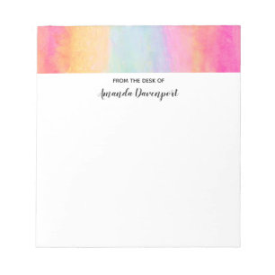 Bloc-note Bleu rose Jaune arc-en-ciel Abstraites bandes