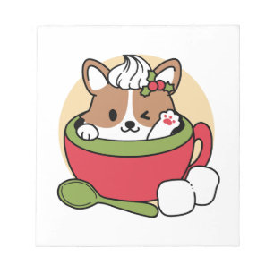 Bloc-note Bliss de cacao d'hiver - Chien mignon en mode Mug