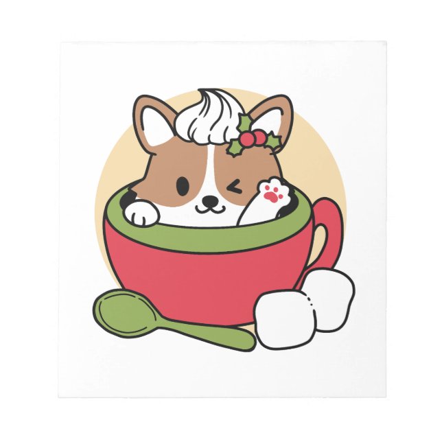 Bloc-note Bliss de cacao d'hiver - Chien mignon en mode Mug (Devant)