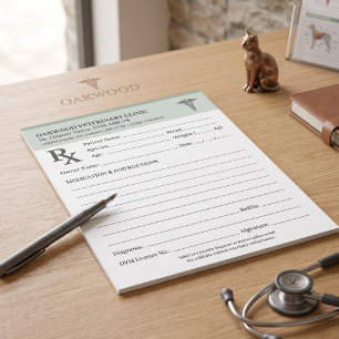 Bloc-note Bloc de prescription vétérinaire DVM avec renouvel