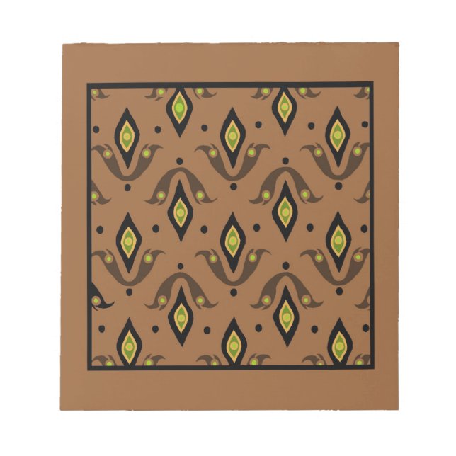 Bloc-note Bloc-notes, Brown, Noir, Vert, Motif Or (Devant)