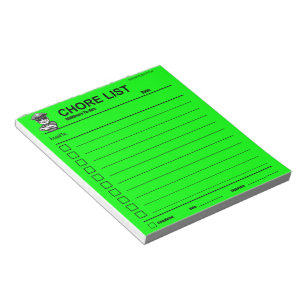 Bloc-note Bloc - notes de liste de la corvée des enfants
