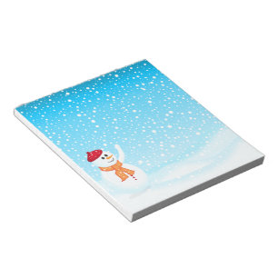 Bloc-note Bloc - notes heureux de bonhomme de neige
