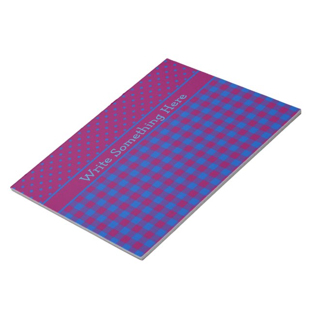 Bloc-note Bloc-notes, Jotter : Plum, Bleu, Pois et Chèques (Incliné)