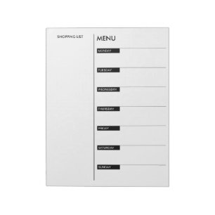 Bloc-note Bloc - notes quotidien de menu et de liste