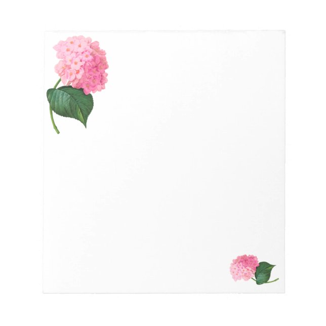 Bloc-note Bloc - notes rose de fleur d'hortensia de Redoute (Devant)