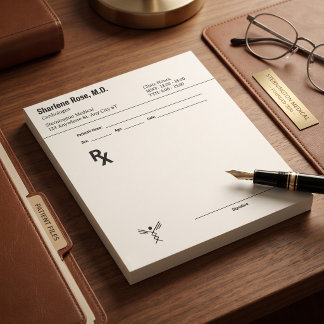 Bloc-note Bloc ordonnance de docteur éditable RX Coloré Médi