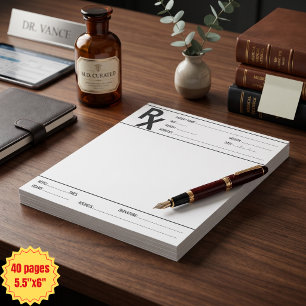 Bloc-note Bloc personnalisé de prescriptions RX pour médecin
