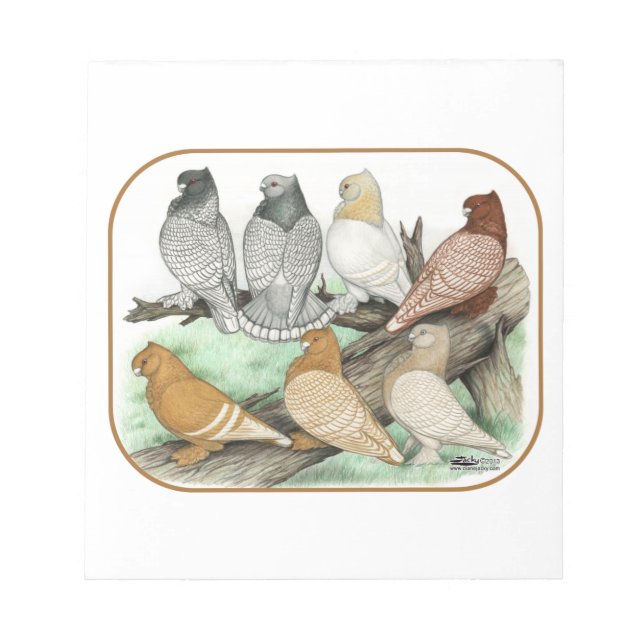 Bloc-note Blondinettes de pigeons de frill classique (Devant)