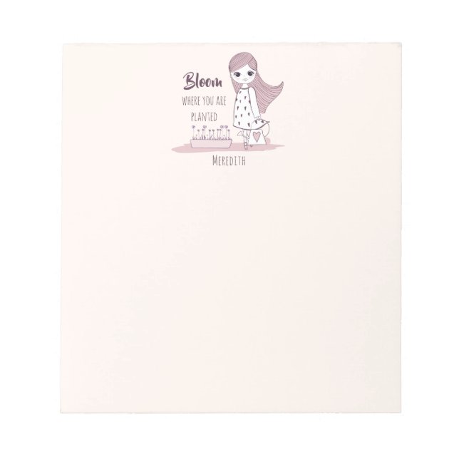 Bloc-note "Bloom Where You Planted" Dit Inspirant (Devant)