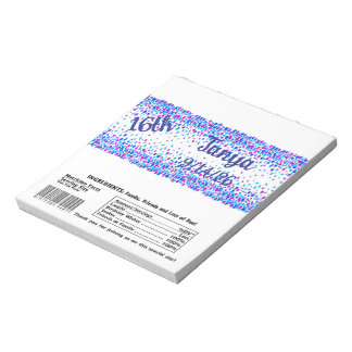 Bloc-note Blue Confetti Candy Bar Wrapper Party Favoriser